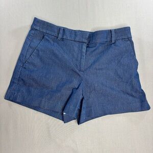 Loft Shorts Women's 4 The Riviera Aztec Chino Blue Flat Front Pockets 4” seam